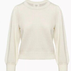 Wilfred Aritzia | Seabrook Puff-Sleeve Sweater Wool Blend in Light Birch, SizeXS